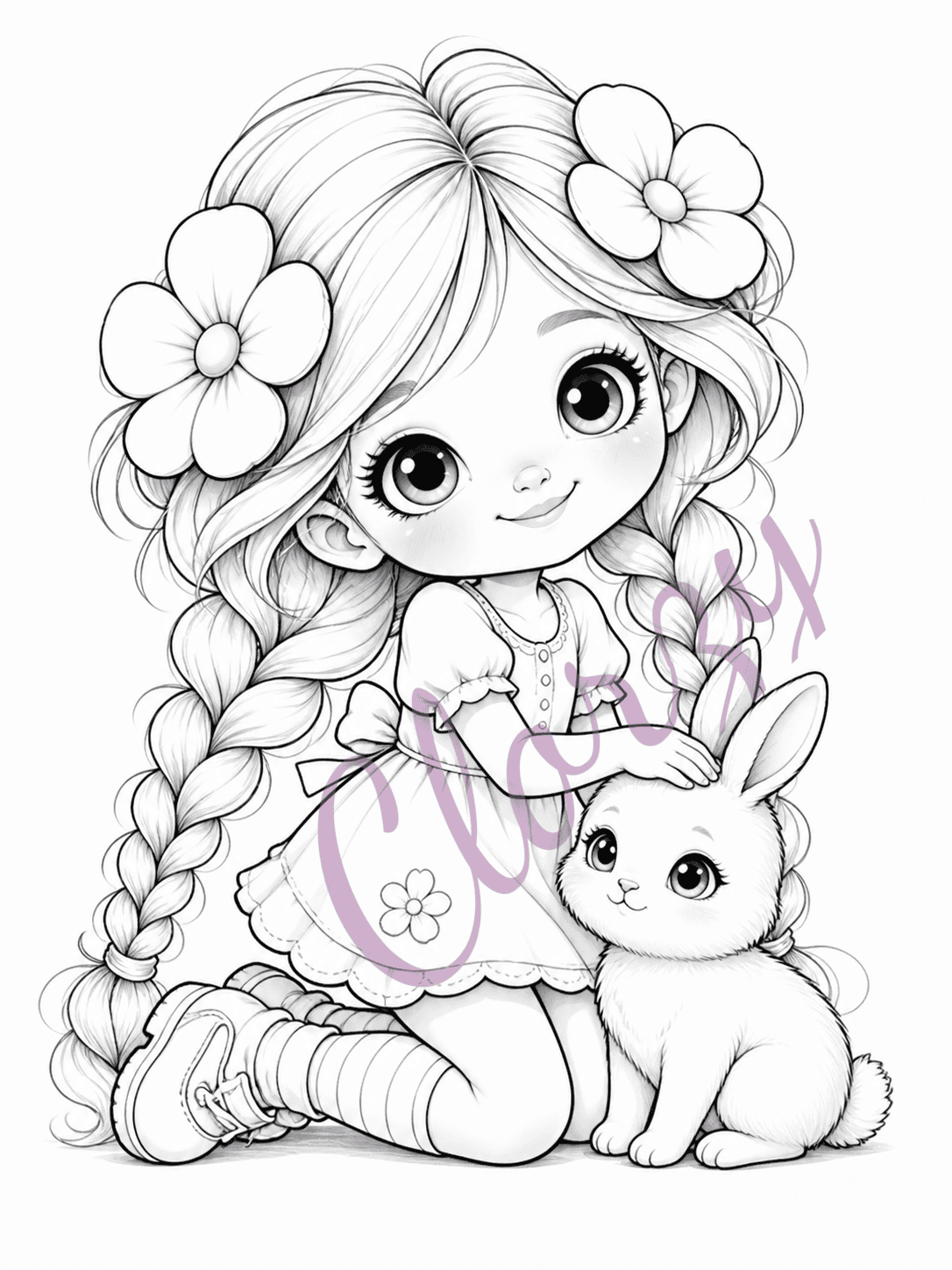 Free Flower Girl, Coloring Pages