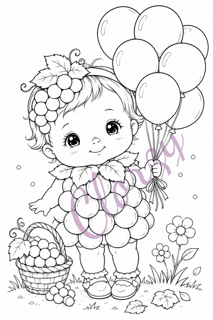 Grape Baby Coloring Pages