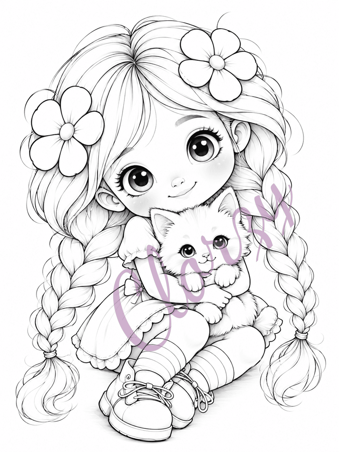 Free Flower Girl, Coloring Pages