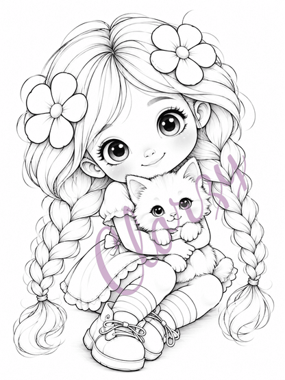 Free Flower Girl, Coloring Pages
