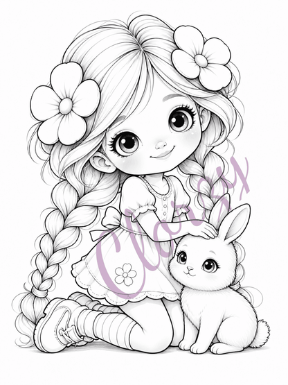 Free Flower Girl, Coloring Pages