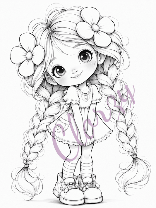 Free Flower Girl, Coloring Pages