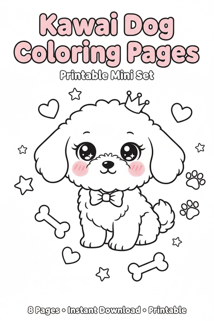 Kawaii Dog Coloring Pages cover