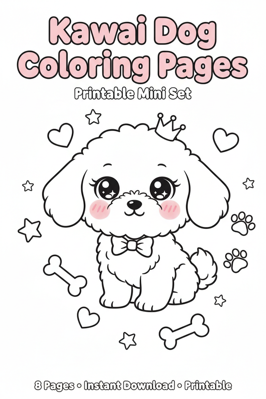 Kawaii Dog Coloring Pages cover